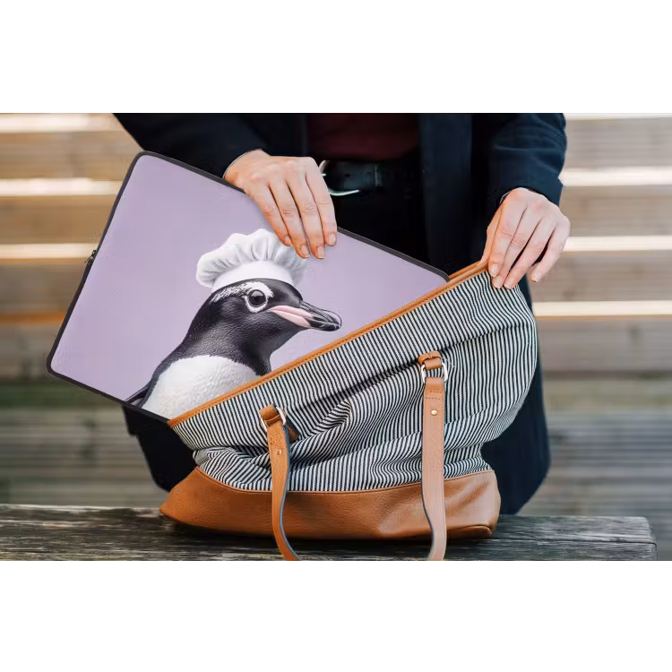 Laptophoes - Pinguïn - Koksmuts - Lief - Paars — 4
