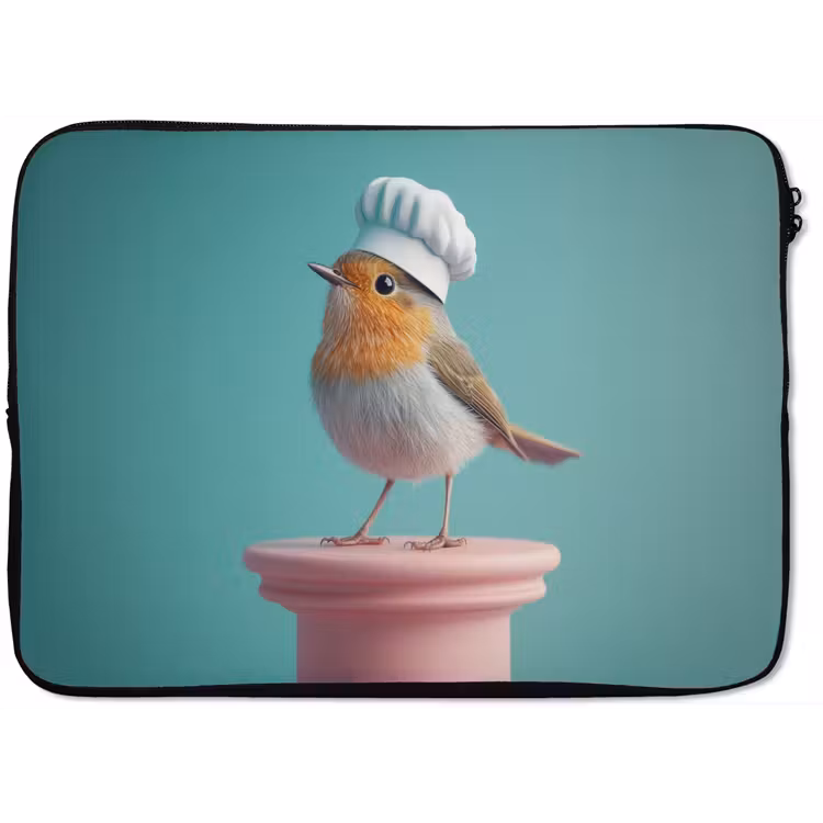 Laptophoes - Roodborstje - Vogel - Koksmuts - Sokkel — 1