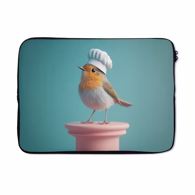 Laptophoes - Roodborstje - Vogel - Koksmuts - Sokkel — 5