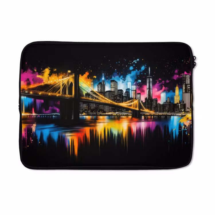Laptophoes - Skyline - Brug - Verlichting - Kleuren — 5
