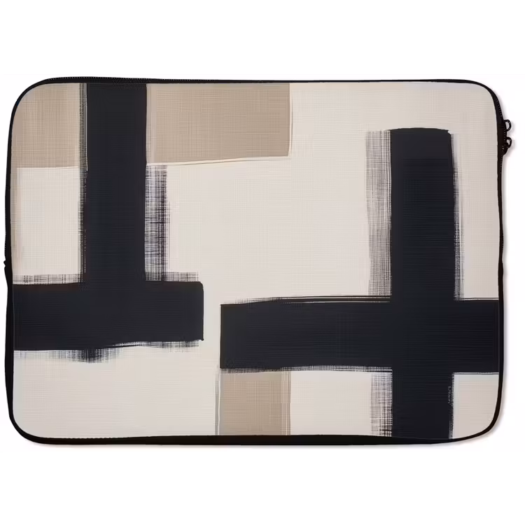 Laptophoes - Zwart - Abstract - Japandi — 1