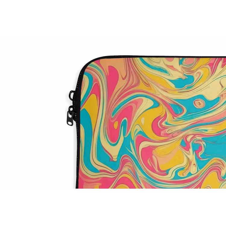 Laptophoes - Geel - Roze - Blauw - Retro — 6