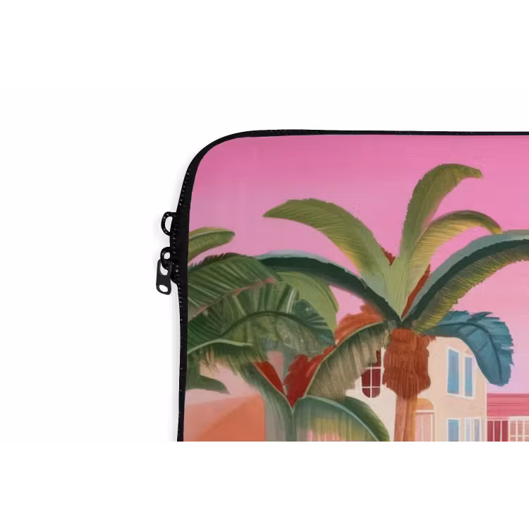 Laptophoes - Stad - Roze - Palmbomen — 6