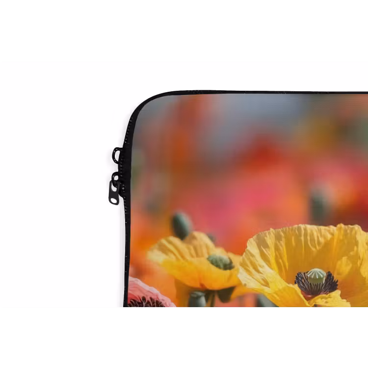 Laptophoes - Bloemenveld - Klaprozen - Kleurrijk — 6