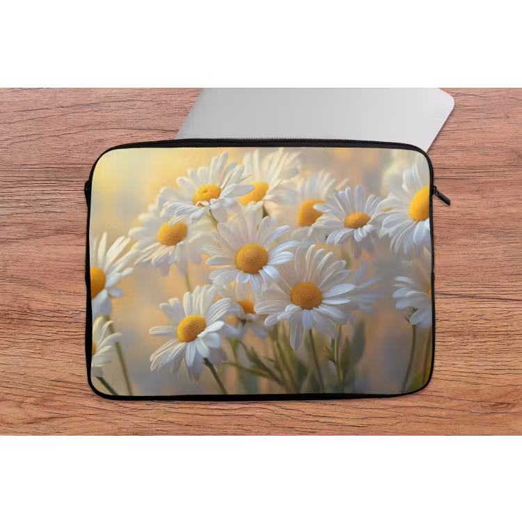 Laptophoes - Madeliefjes - Wit - Zonlicht — 2