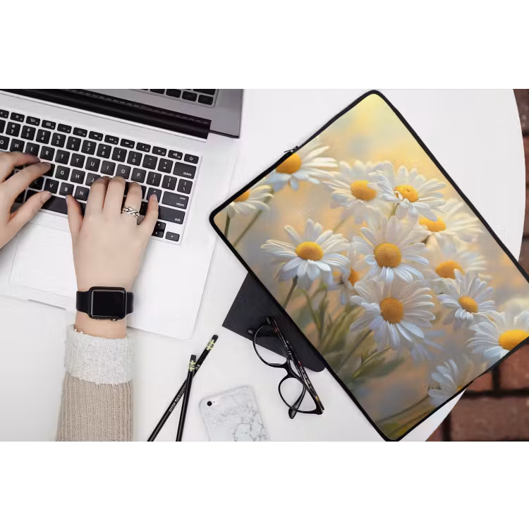 Laptophoes - Madeliefjes - Wit - Zonlicht — 3