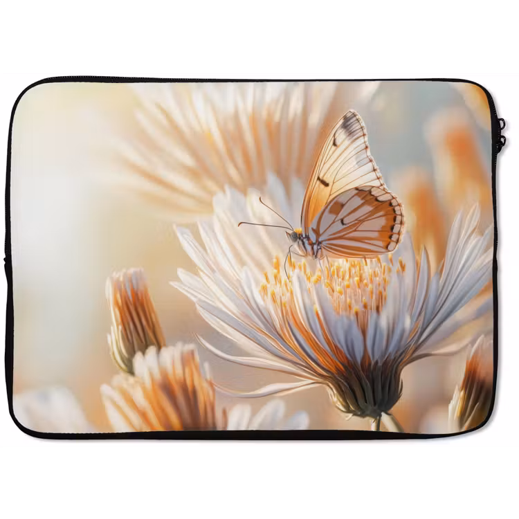 Laptophoes - Vlinder - Bloem - Oranje — 1