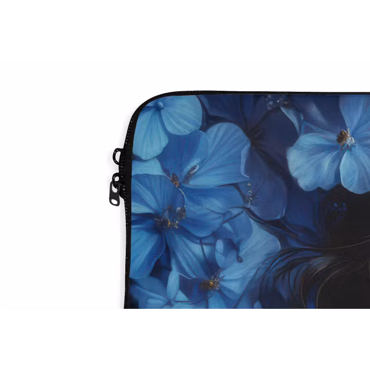 Laptophoes - Vrouw - Blauw - Bloemen - Vlinders - Natuur — 6