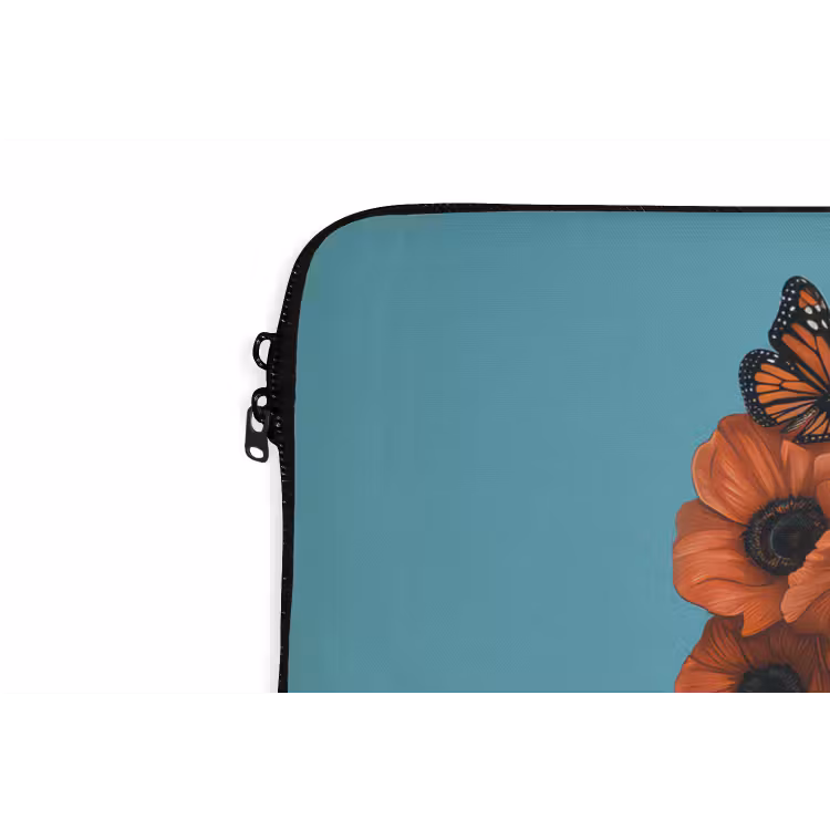 Laptophoes - Vrouw - Blauw - Vlinder - Bloemen - Aesthetic — 6