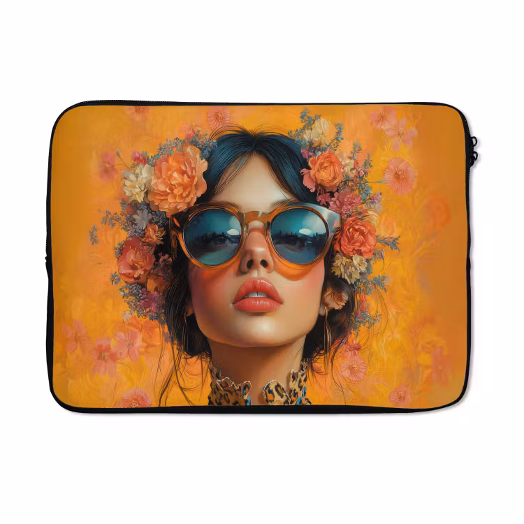 Laptophoes - Vrouw - Bloemen - Aesthetic - Oranje — 5