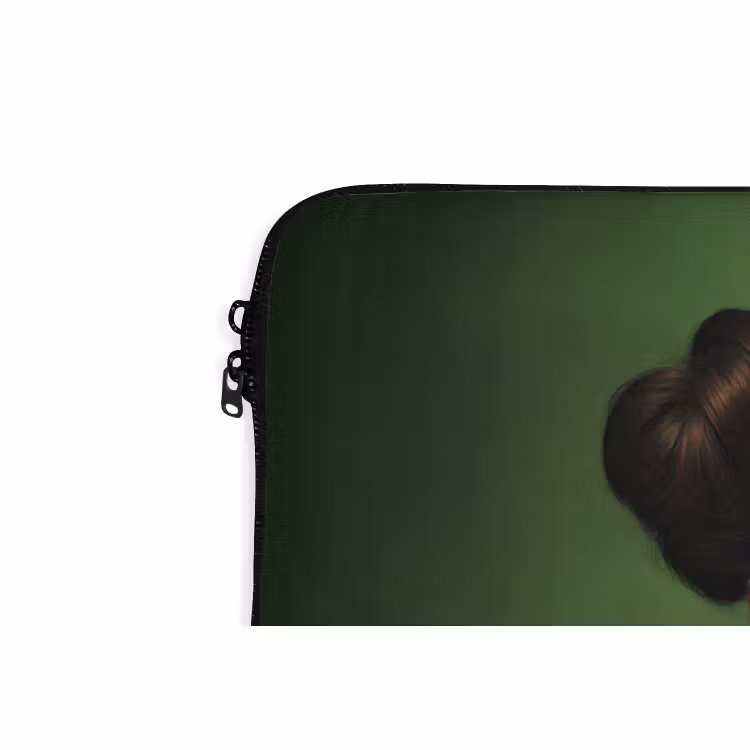 Laptophoes - Vrouw - Groen - Bril - Aesthetic - Modern — 6