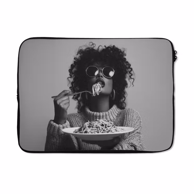 Laptophoes - Vrouw - Pasta - Zwart - Wit — 5