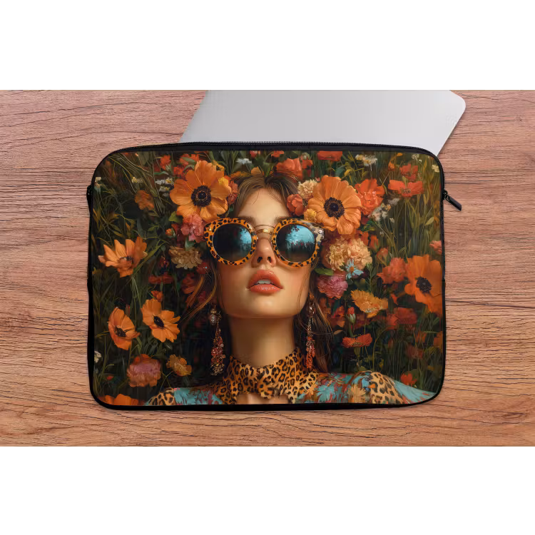 Laptophoes - Vrouwen - Bloemen - Modern - Bril - Abstract — 2