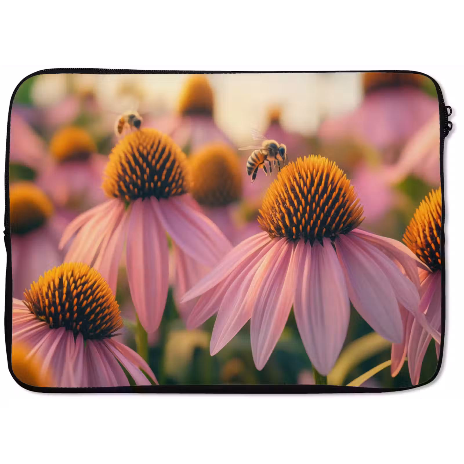 Laptophoes - Bloemen - Paars - Bijen — 1