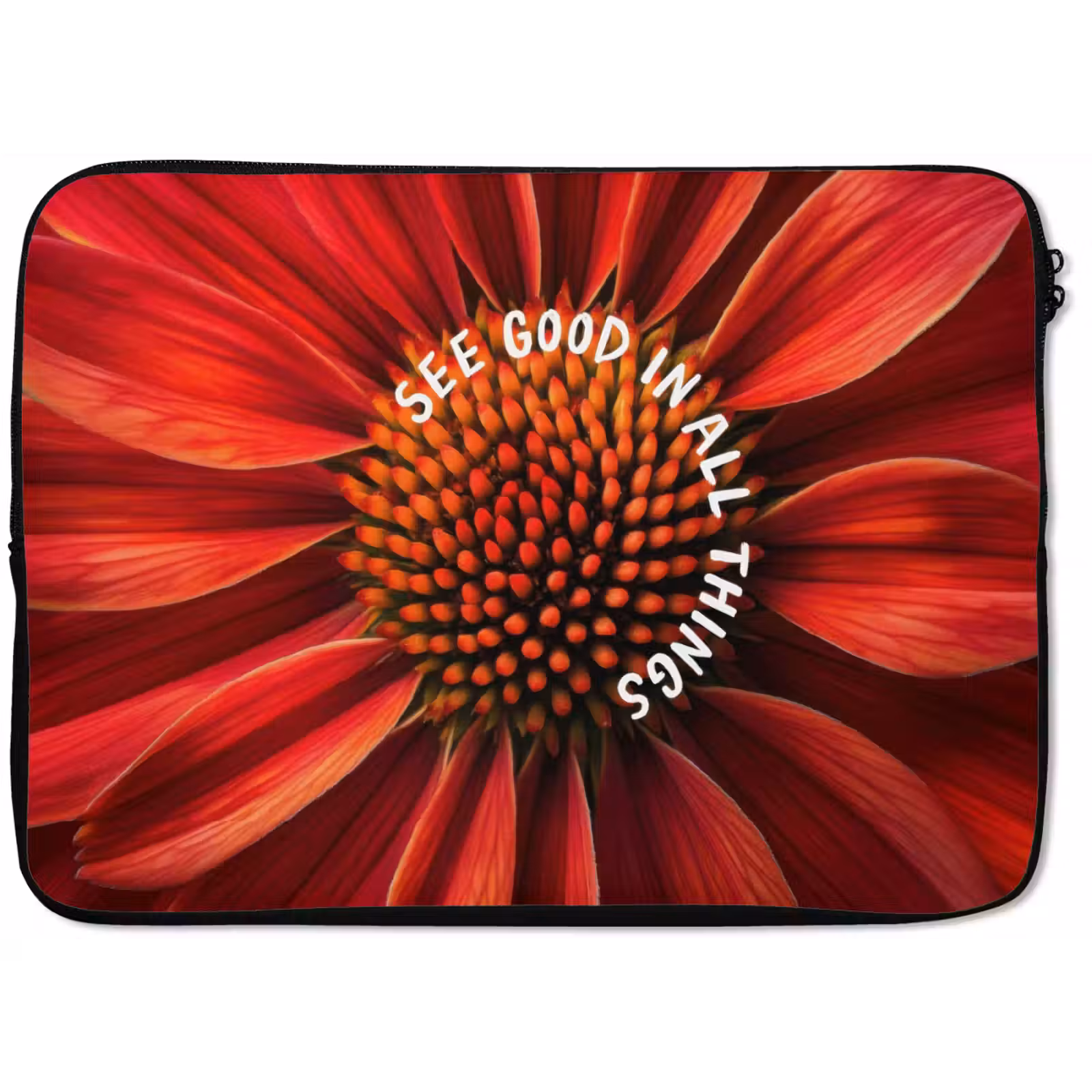 Laptophoes - Close up - Bloem - Quote - Rood — 1