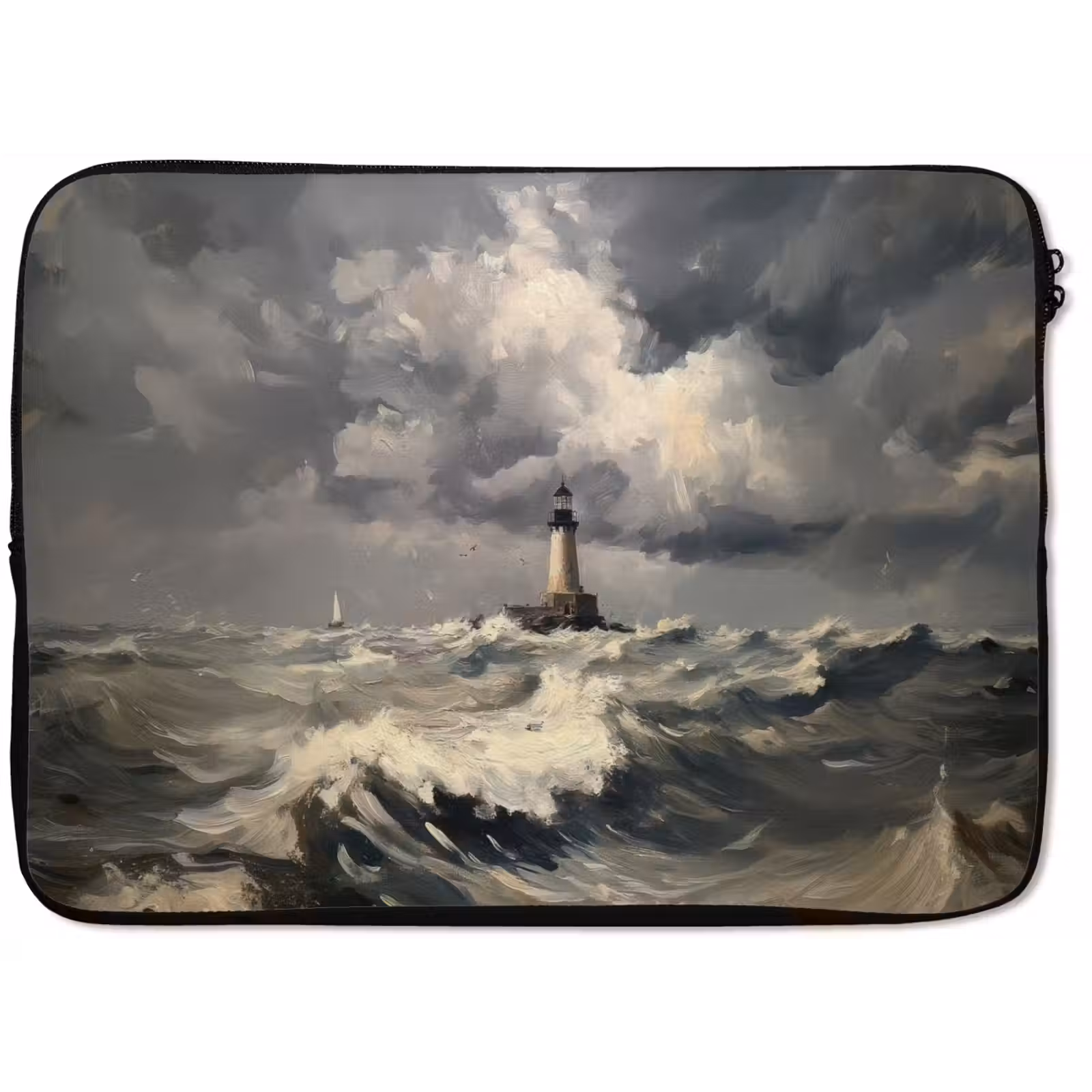 Laptophoes - Vuurtoren - Golven - Storm — 1