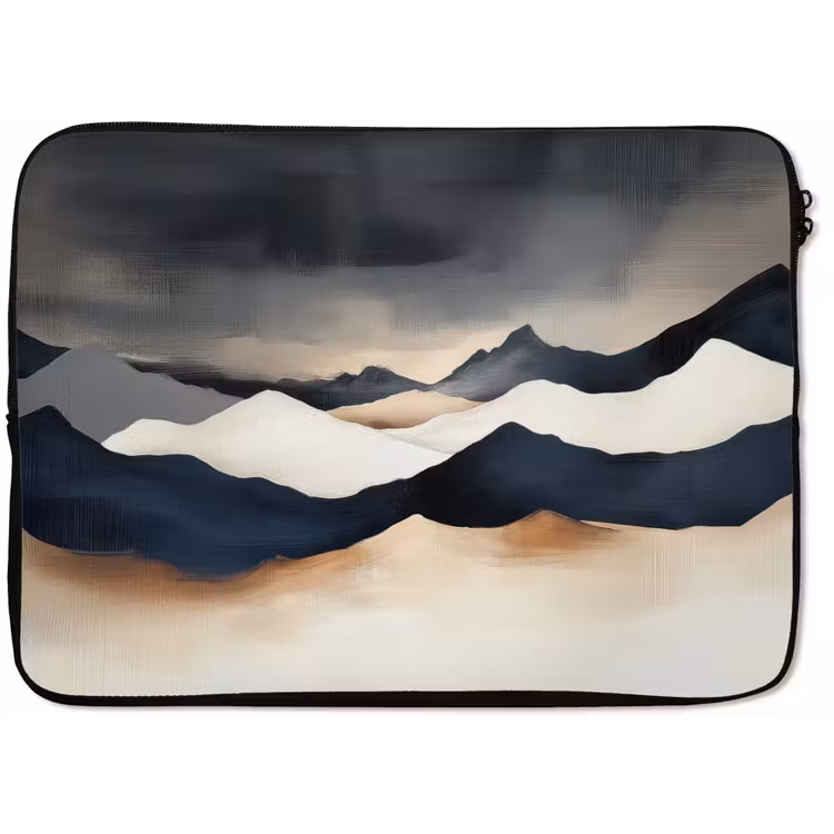 Laptophoes - Bergen - Donkerblauw - Landschap — 1