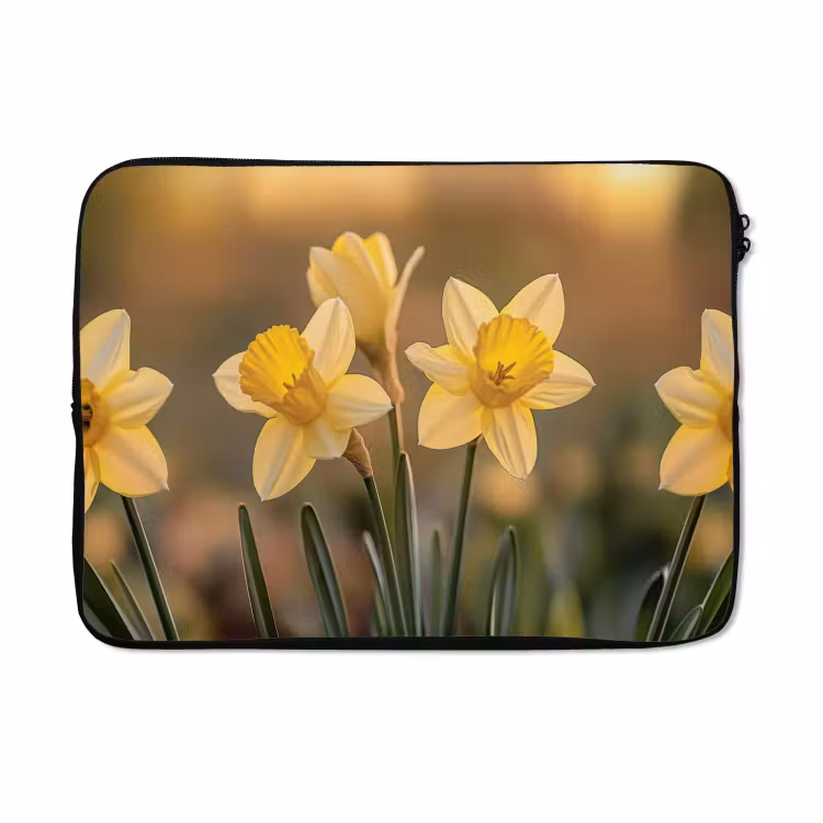 Laptophoes - Bloemen - Geel - Wazig — 5