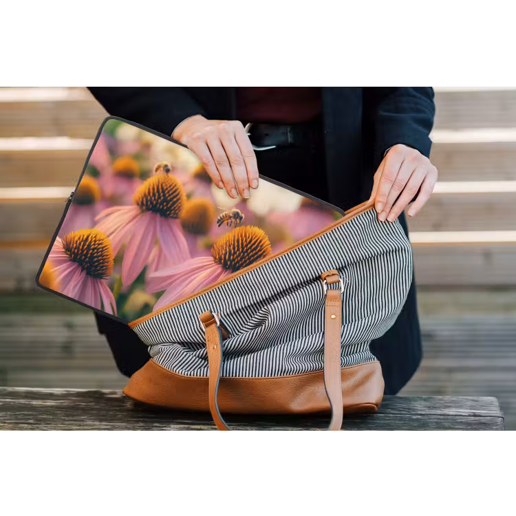 Laptophoes - Bloemen - Paars - Bijen — 4