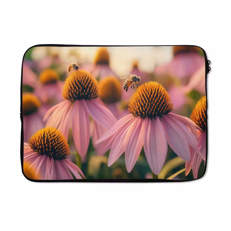 Laptophoes - Bloemen - Paars - Bijen — 5
