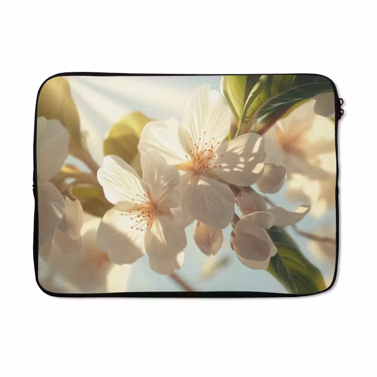 Laptophoes - Bloesems - Wit - Zonnestralen - Bloemblaadjes — 5