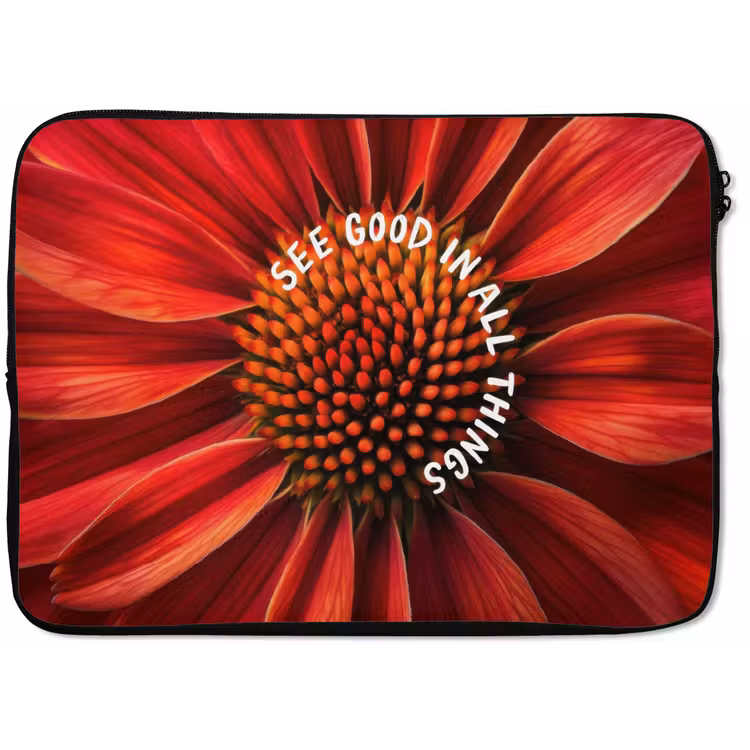 Laptophoes - Close up - Bloem - Quote - Rood — 1