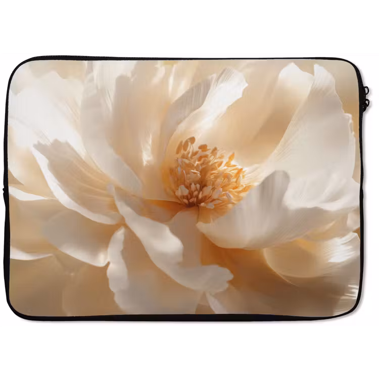 Laptophoes - Close up - Pioenroos - Wit — 1