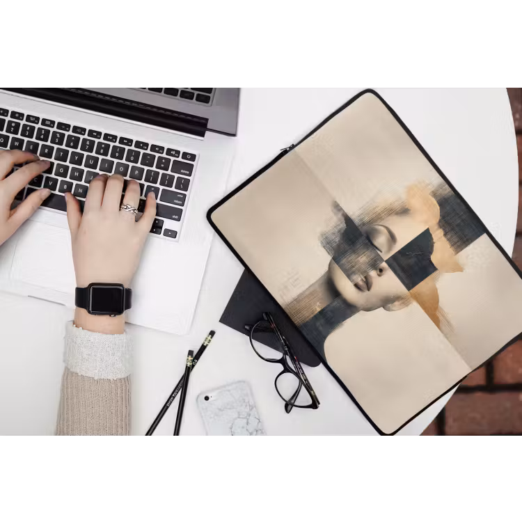 Laptophoes - Goud - Vrouw - Rechthoeken — 3
