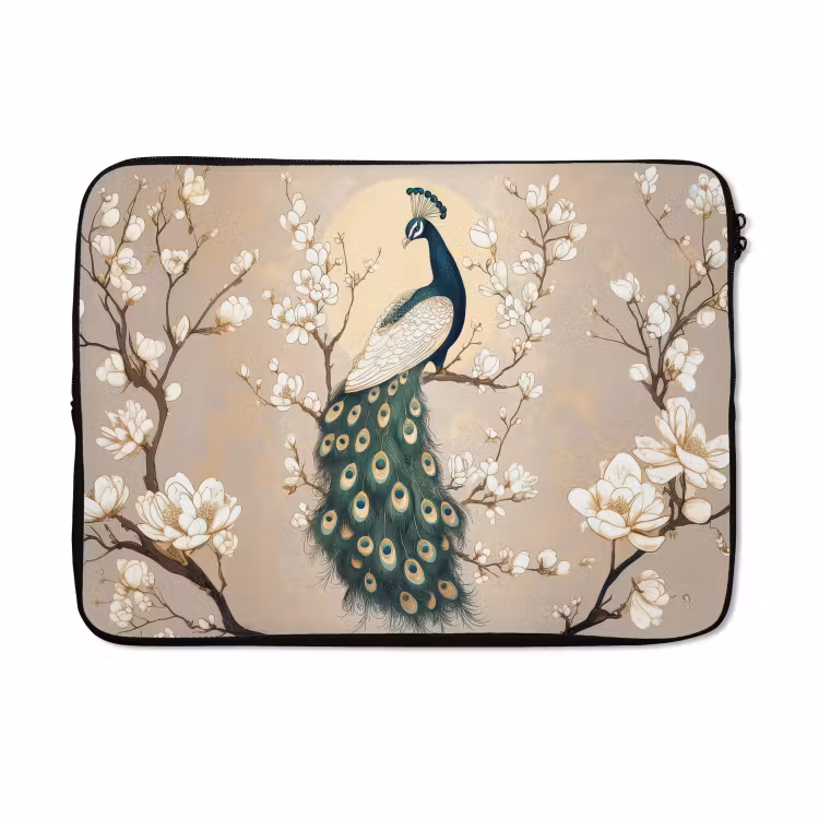Laptophoes - Pauw - Tak - Bloemen — 5