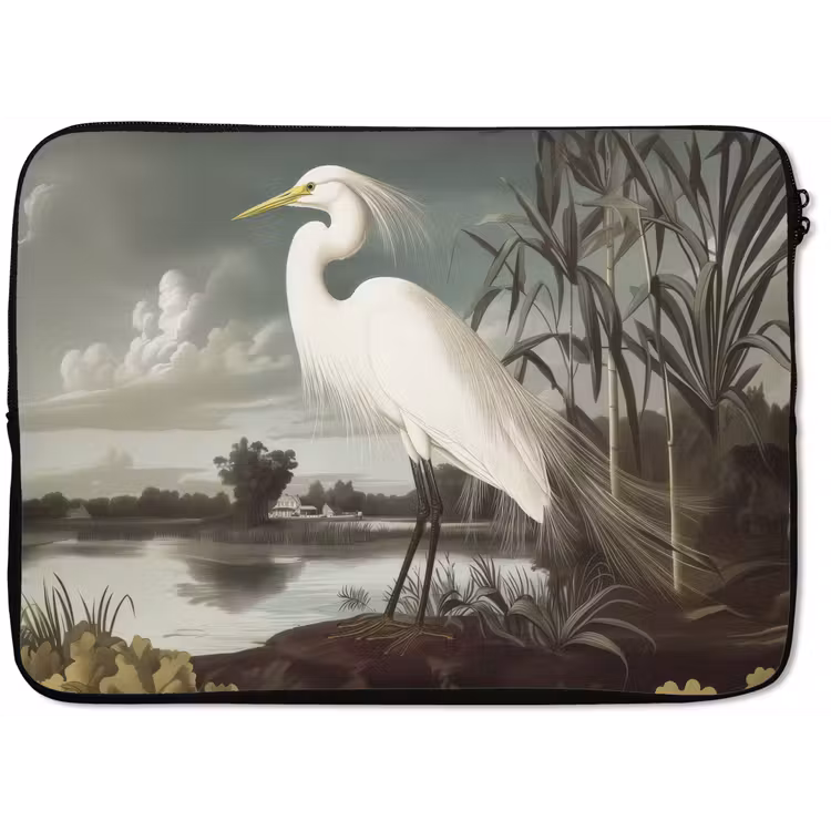 Laptophoes - Reiger - Planten - Wolken - Wit — 1