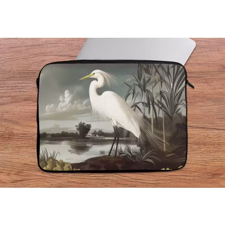 Laptophoes - Reiger - Planten - Wolken - Wit — 2