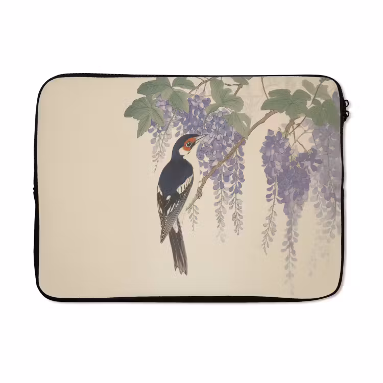 Laptophoes - Specht - Bloemen - Paars — 5
