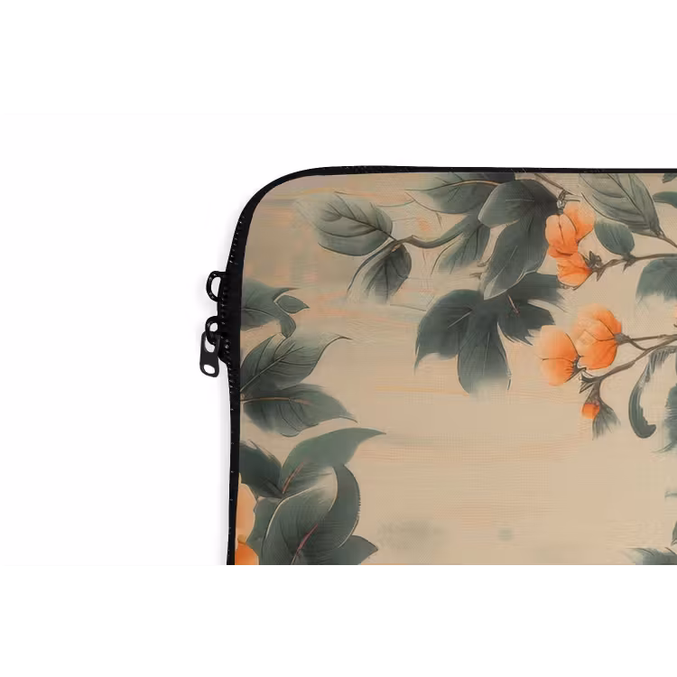 Laptophoes - Vogel - Tak - Bloemen - Oranje — 6