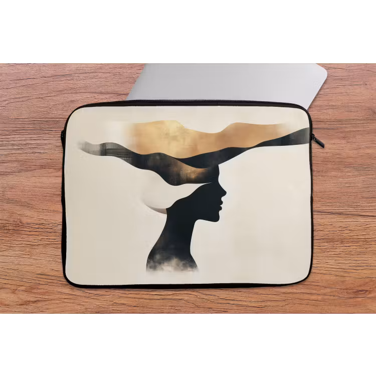 Laptophoes - Vrouw - Golven - Zwart — 2