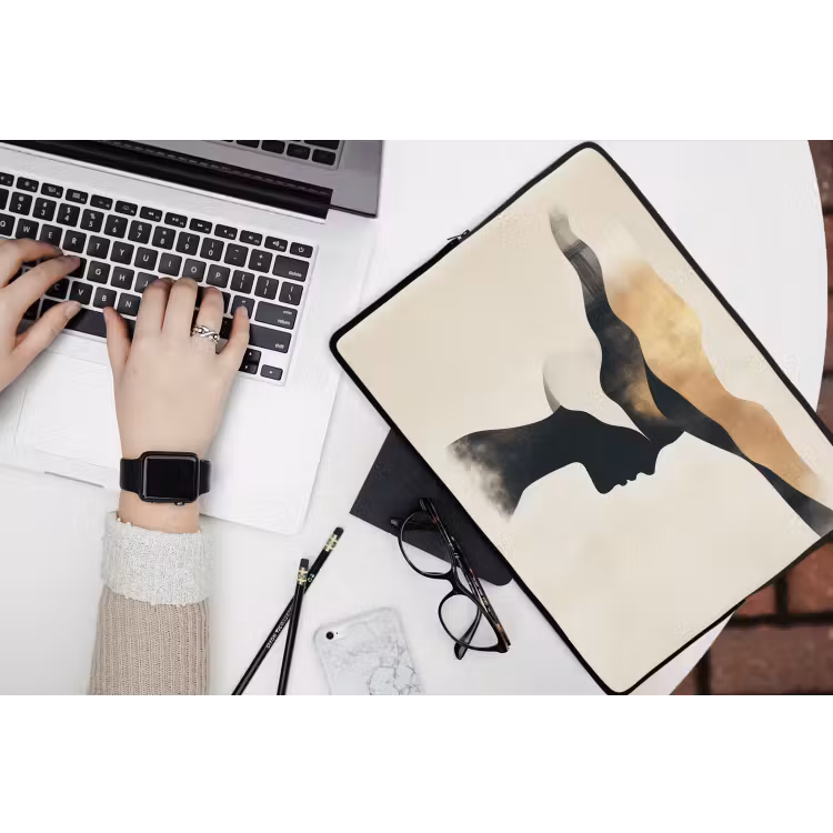 Laptophoes - Vrouw - Golven - Zwart — 3