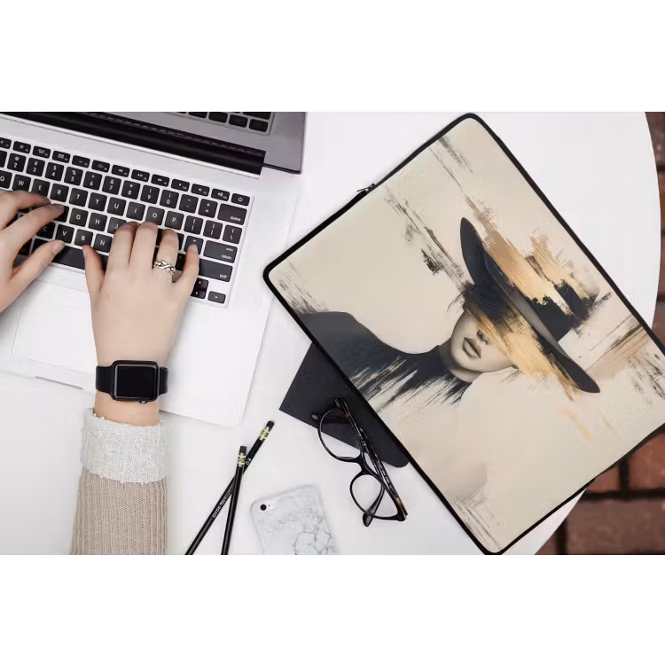 Laptophoes - Vrouw - Hoed - Verf — 3