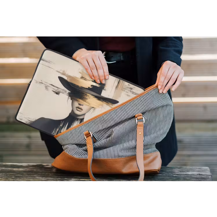 Laptophoes - Vrouw - Hoed - Verf — 4