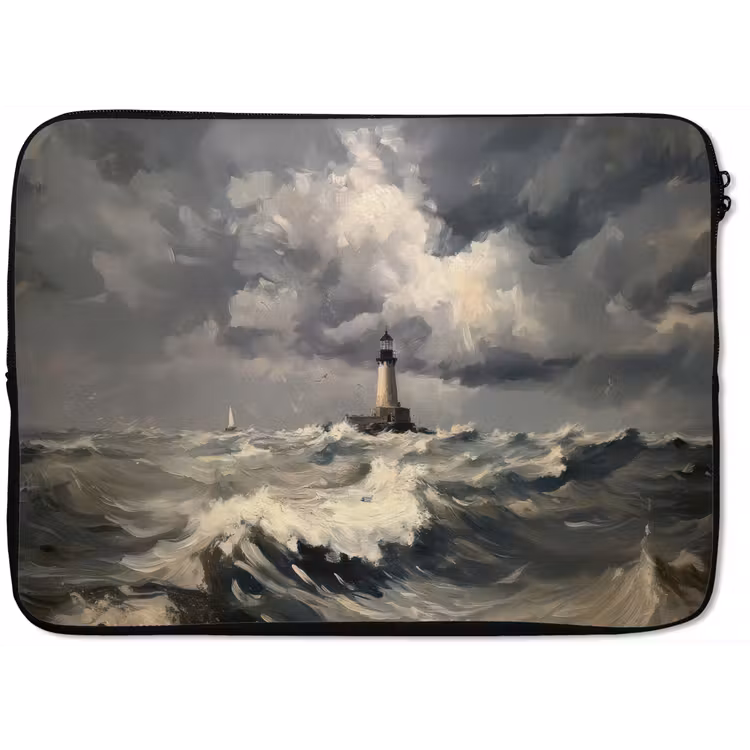 Laptophoes - Vuurtoren - Golven - Storm — 1