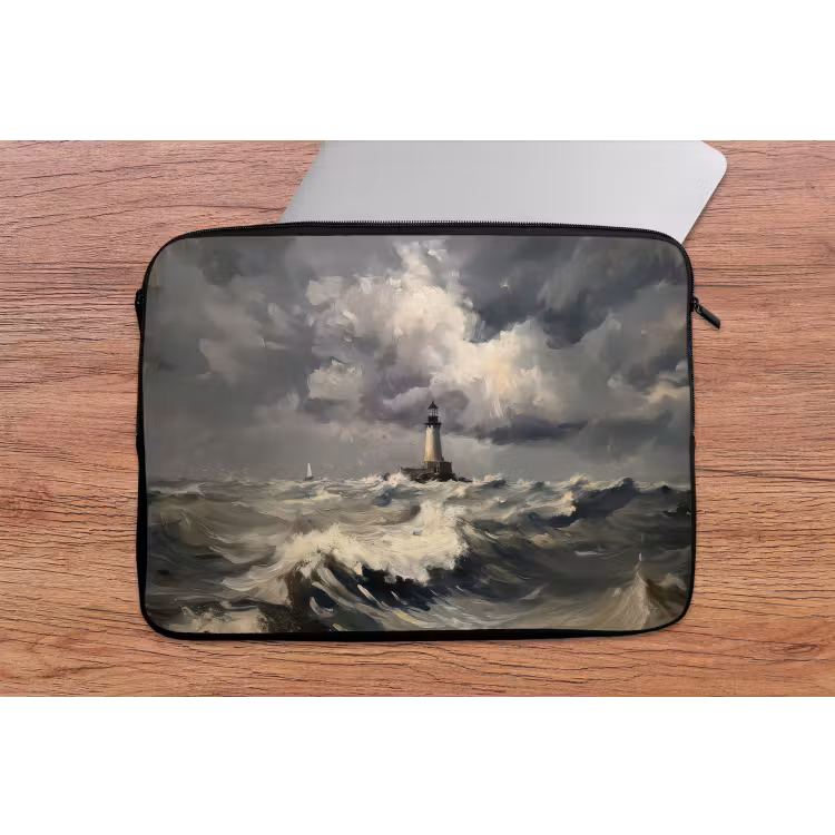 Laptophoes - Vuurtoren - Golven - Storm — 2