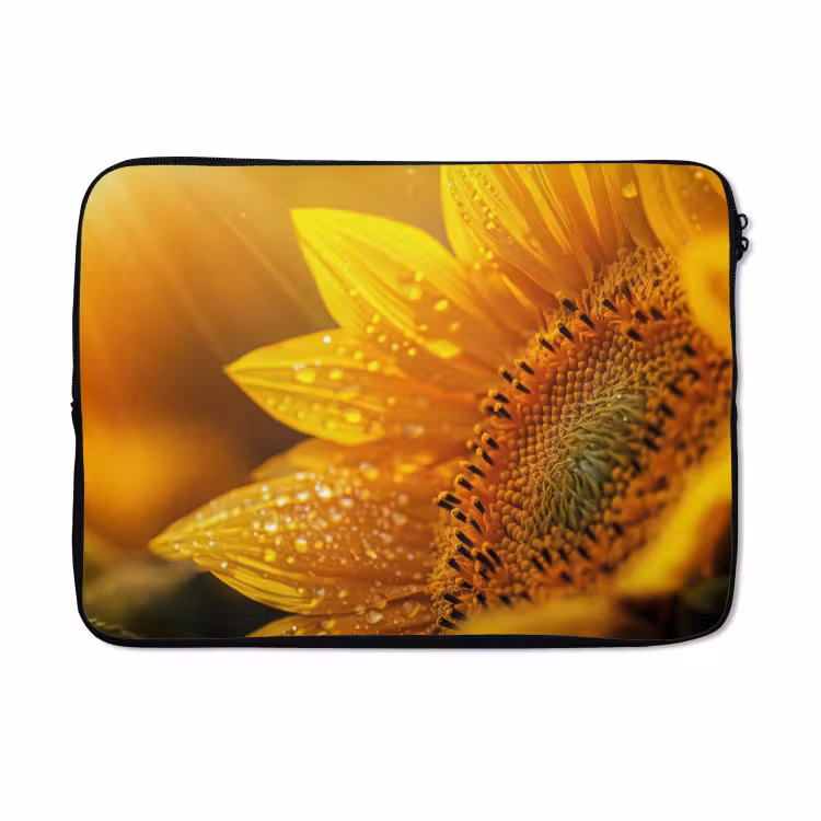 Laptophoes - Zonnebloem - Dauwdruppels - Geel - Zonlicht — 5