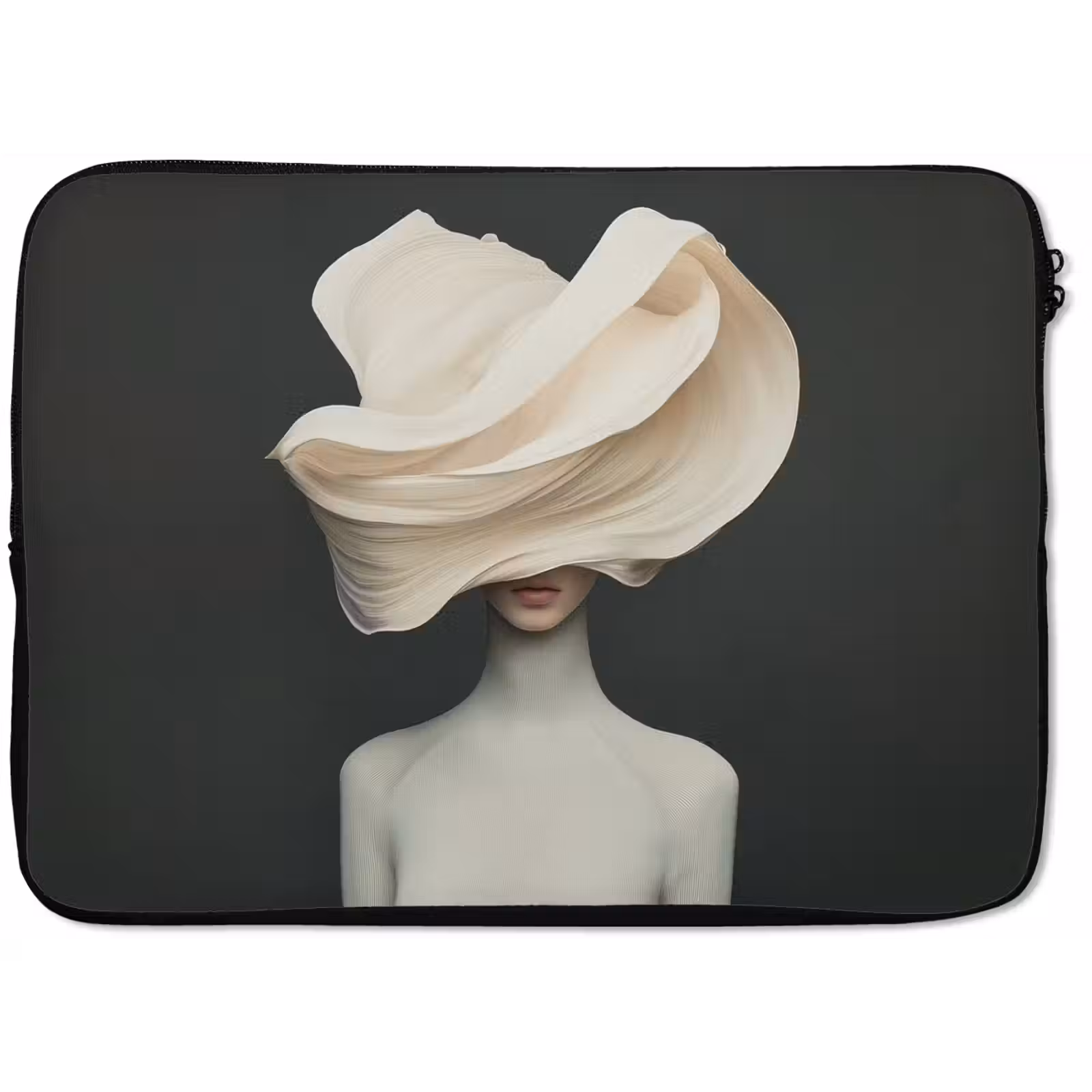Laptophoes - Vrouw - Beige - hoed — 1