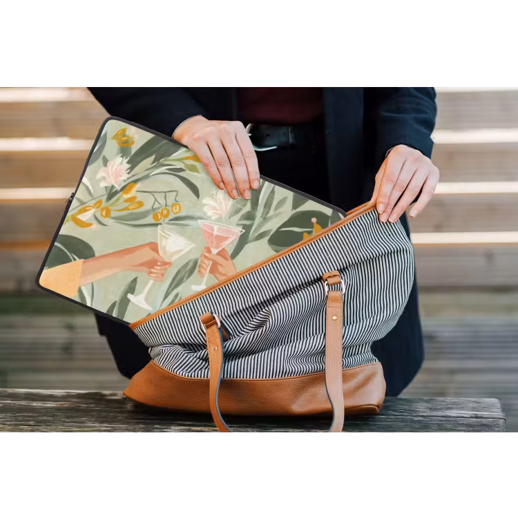 Laptophoes - Glazen - Proosten - Bladeren - Groen — 4