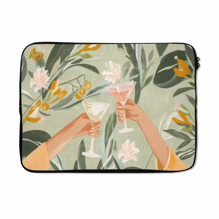 Laptophoes - Glazen - Proosten - Bladeren - Groen — 5