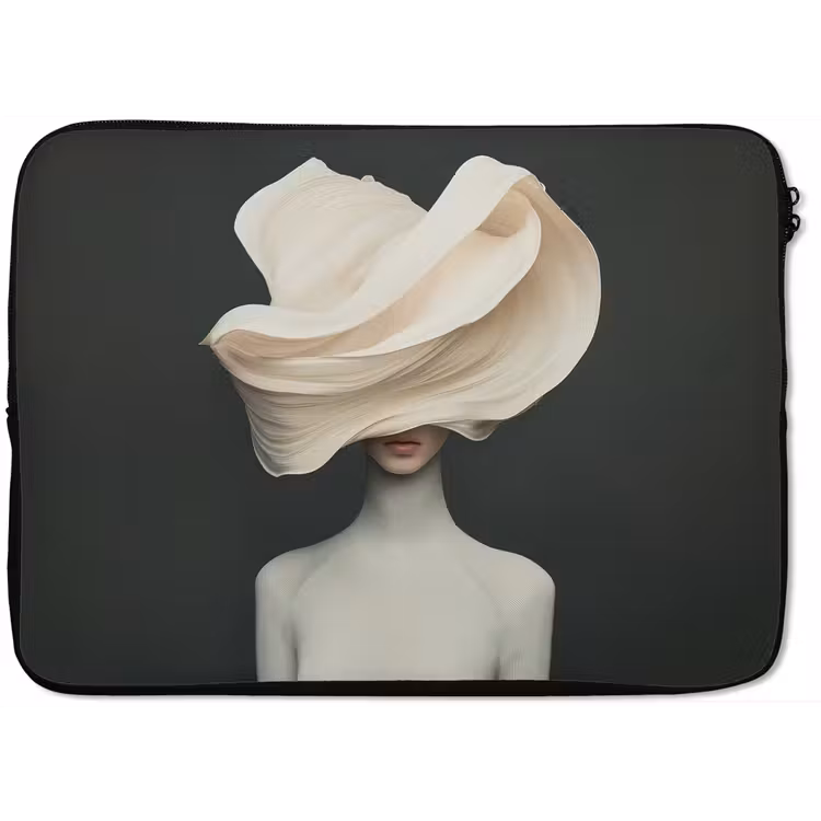 Laptophoes - Vrouw - Beige - hoed — 1