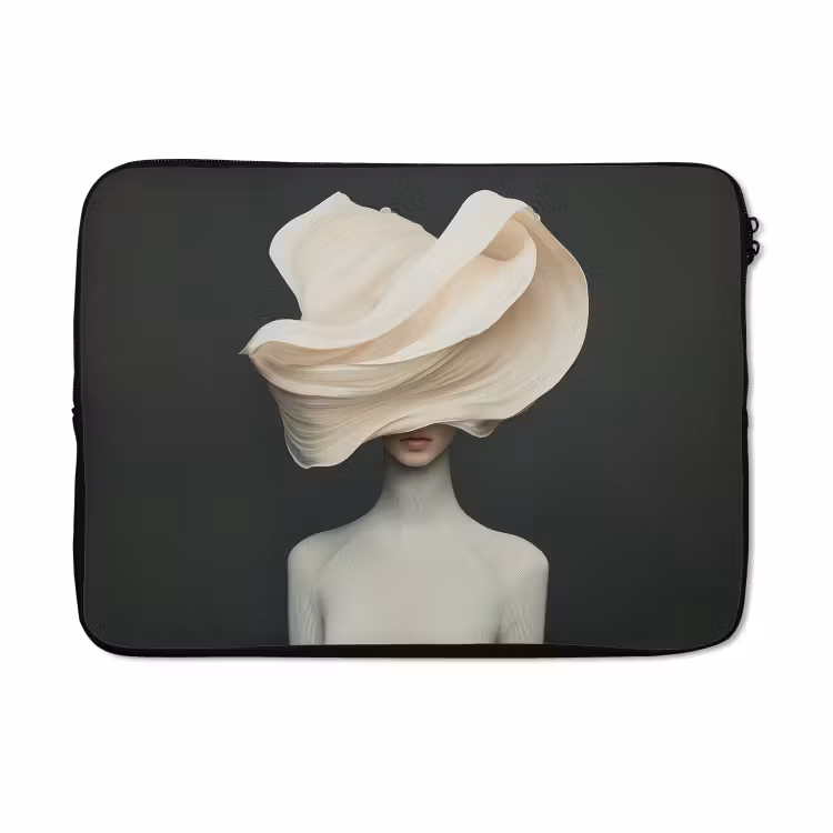 Laptophoes - Vrouw - Beige - hoed — 5