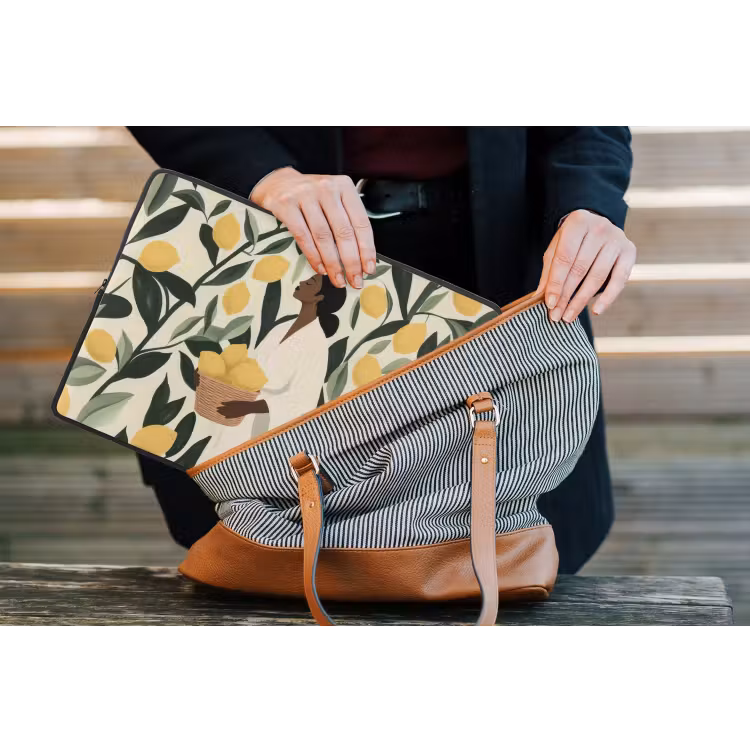 Laptophoes - Vrouw - Mand - Citroenen - Bladeren — 4