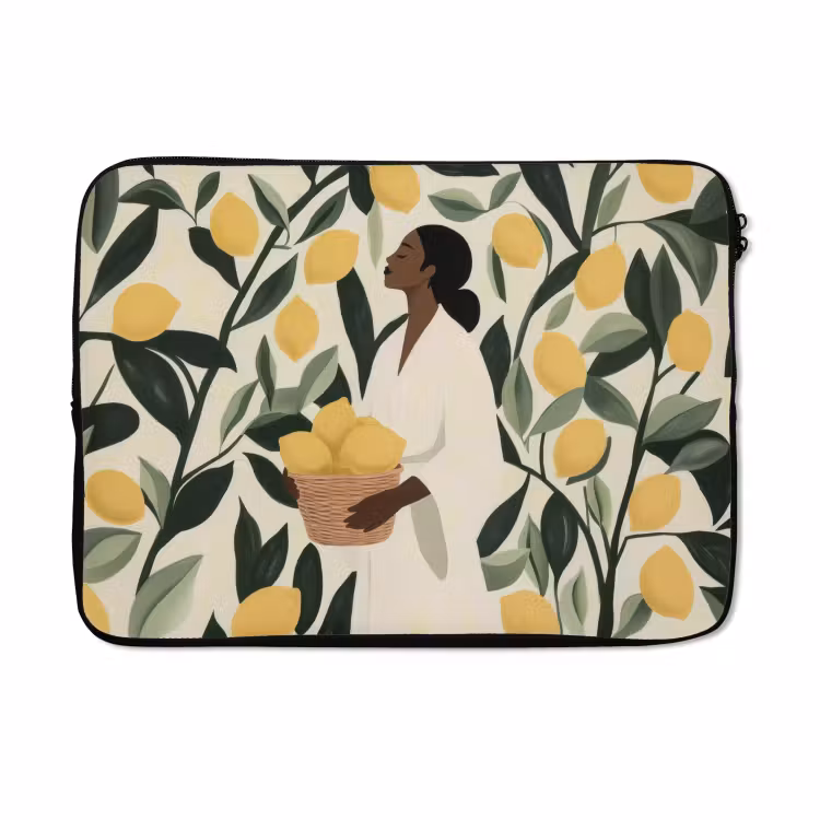 Laptophoes - Vrouw - Mand - Citroenen - Bladeren — 5