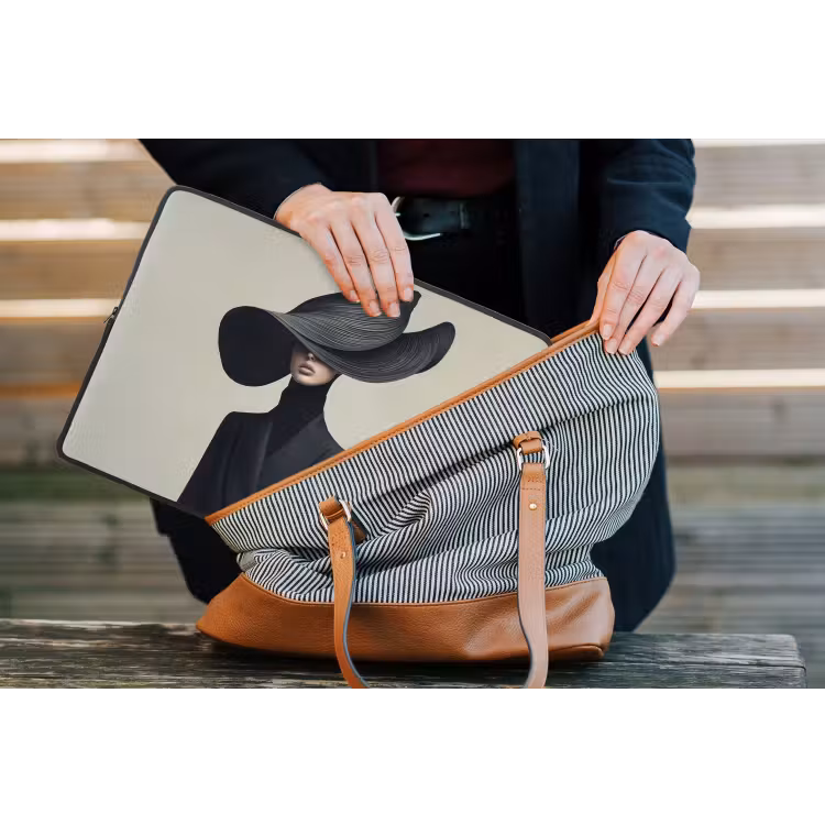 Laptophoes - Zwart - Vrouw - Hoed — 4