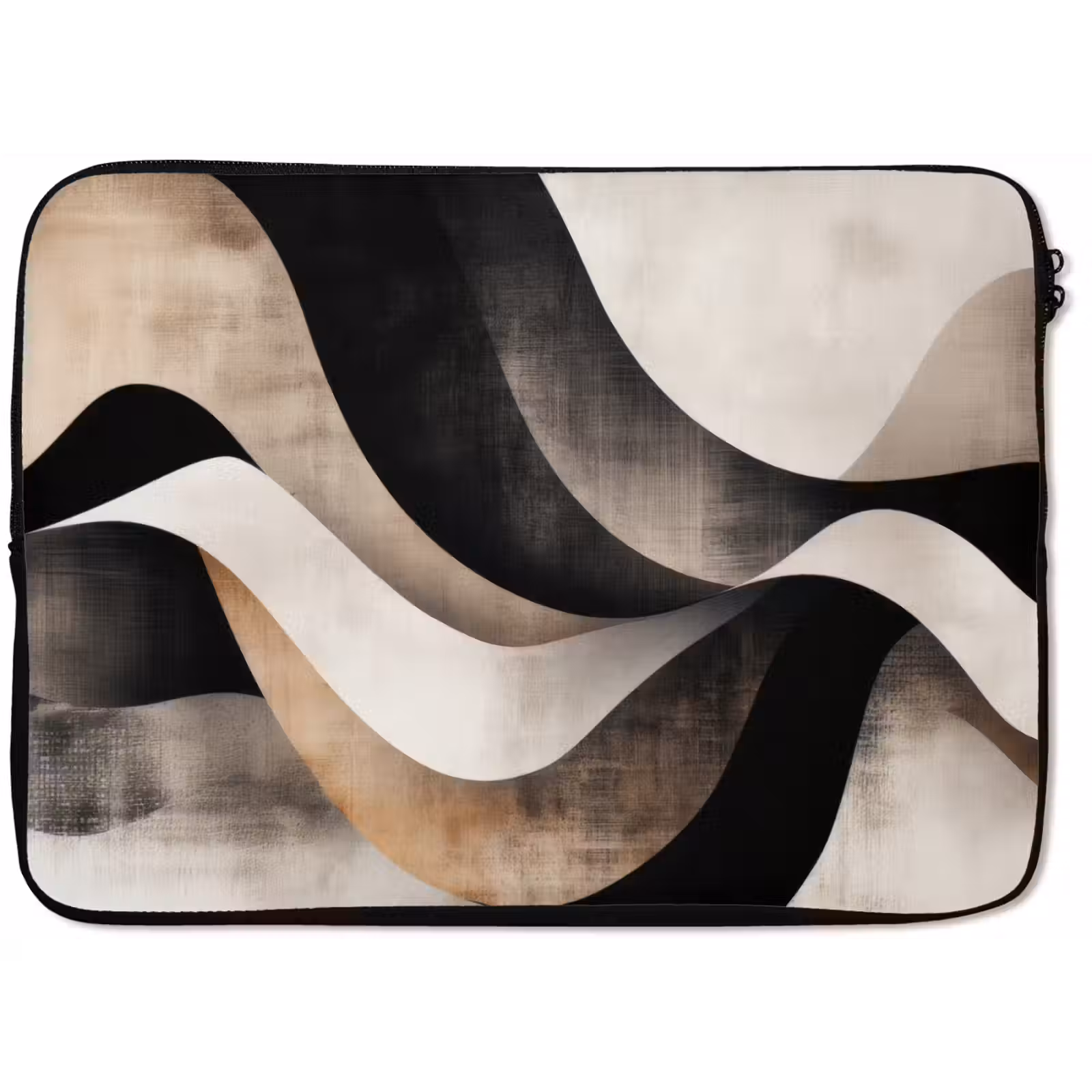 Laptophoes - Abstract - Golven - Zwart - Verweerd — 1