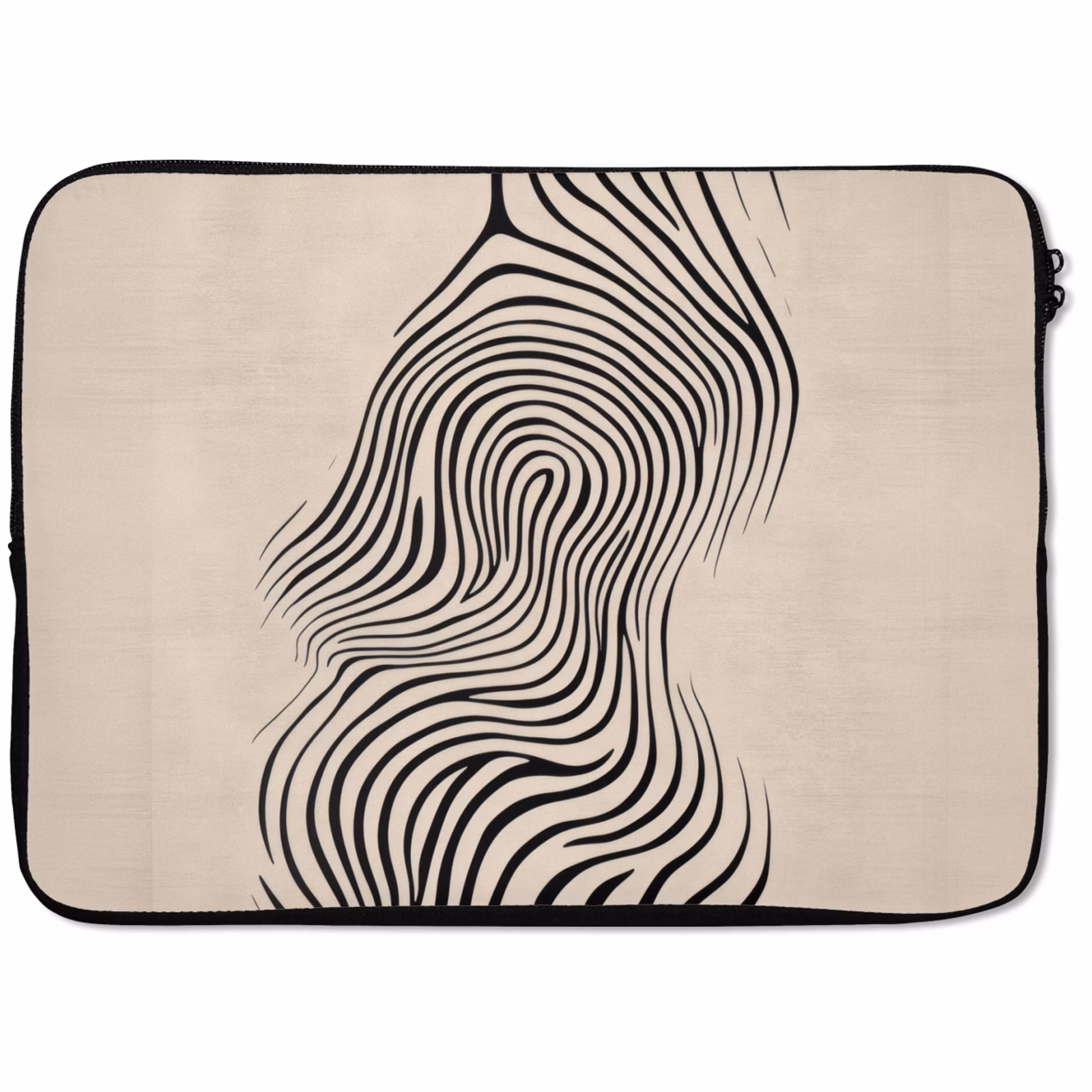 Laptophoes - Lijnen - Abstract - Golvend - Zwart — 1